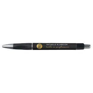 Black Gold Custom Business Logo Naam Beroep Pen