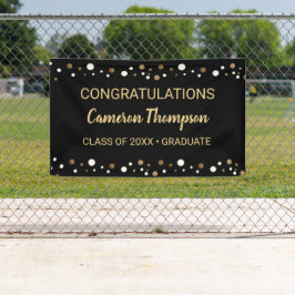 Black Gold Custom Gefeliciteerd Afstuderen Spandoek