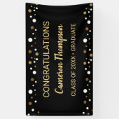 Black Gold Custom Gefeliciteerd Afstuderen Spandoek (Verticaal)