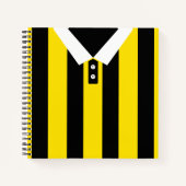 Black & Gold Custom Jersey Sjabloon Soccer Rugby Notitieboek (Voorkant)