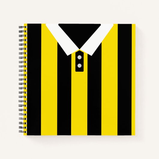 Black & Gold Custom Jersey Sjabloon Soccer Rugby Notitieboek (Voorkant)