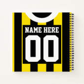 Black & Gold Custom Jersey Sjabloon Soccer Rugby Notitieboek (Achterkant)
