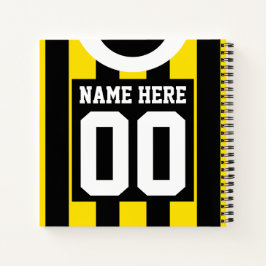 Black & Gold Custom Jersey Sjabloon Soccer Rugby Notitieboek