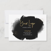 Black & Gold Custom Logo Business - Hartelijk dank Bedankkaart (Achterkant)