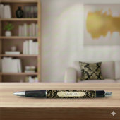 Black Gold Custom Name Dark Academia Pen