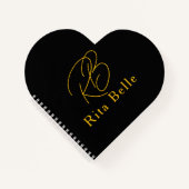 Black Gold Custom Name Elegant Notitieboek (Voorkant)