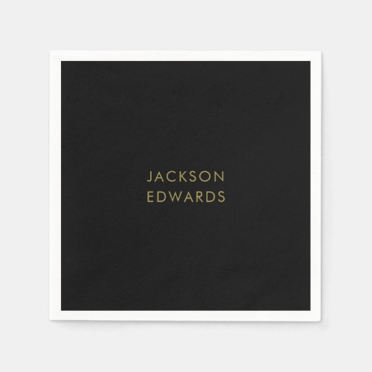 Black & Gold Custom Napkins Servet (Voorkant)