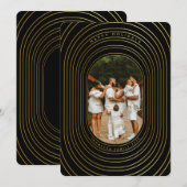 Black Gold Custom Photo Family kerstKaart (Voorkant / Achterkant)