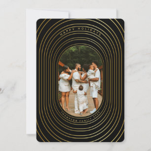 Black Gold Custom Photo Family kerstKaart
