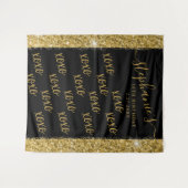 Black Gold Custom Photobooth Selfie Photo Backdrop Wandkleed (Voorkant (horizontaal))