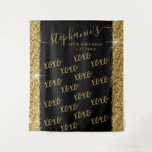 Black Gold Custom Photobooth Selfie Photo Backdrop Wandkleed