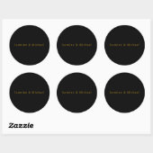 Black & Gold Cute Minimalist Own Name Ronde Sticker (Vel)