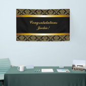 Black Gold Damask Gefeliciteerd banner (Beurs)