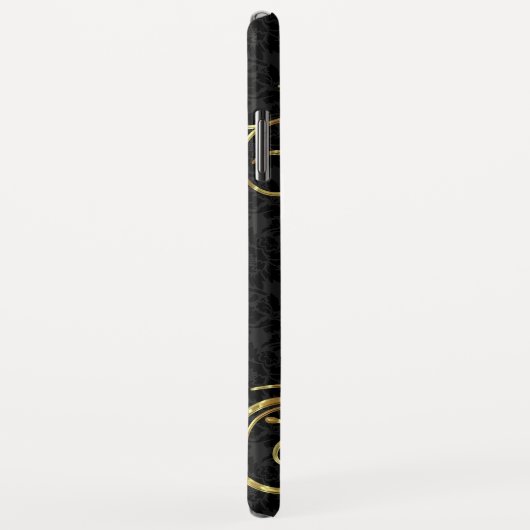 Black Gold Damask Gold Swirls Case-Mate iPhone Case (Achterkant/rechts)