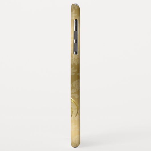 Black Gold Damask Gold Swirls Case-Mate iPhone Case (Achterkant/links)