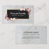 Black Gold Damask Handmade Paper Wedding Planner Visitekaartje (Voorkant / Achterkant)