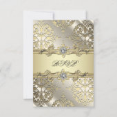 Black Gold Damask Party RSVP (Voorkant)