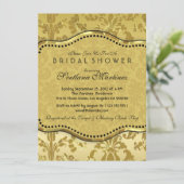 Black & Gold Danmaskers Vrijgezellenfeest Invite Kaart (Staand voorkant)