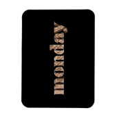 Black Gold Days of the Week Maandag Typografie Magneet (Verticaal)