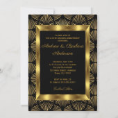 Black Gold Deco Foto 50th Wedding Jubileum Kaart (Achterkant)