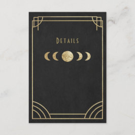 Black & gold deco wedding details card informatiekaartje