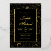 Black Gold Deluxe Evening Wedding Folie Uitnodigin Folie Uitnodiging (Voorkant)