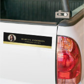 Black & gold design, Logo or Photo in gold circle, Bumpersticker (Op Truck)