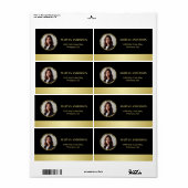 Black & gold design, Logo or Photo in gold circle, Etiket (Full Sheet)
