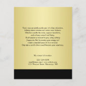Black & gold design, Logo or Photo in gold circle, Flyer (Achterkant)
