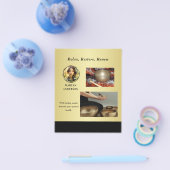 Black & gold design, Logo or Photo in gold circle, Flyer (Enkel)