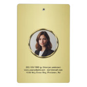 Black & gold design, Logo or Photo in gold circle, Mini Klembord (Achterkant)