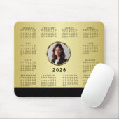 Black & gold design, Logo or Photo in gold circle, Muismat (Met muis)