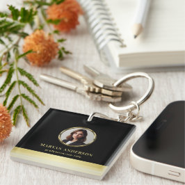 Black & gold design, Logo or Photo in gold circle, Sleutelhanger