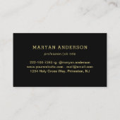 Black & gold design, Logo or Photo in gold circle, Visitekaartje (Achterkant)