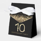 Black & Gold Diamond 10th Anniversary gift Bedankdoosjes (Voorkant Zijde)