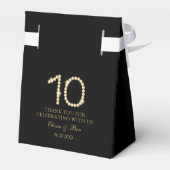 Black & Gold Diamond 10th Anniversary gift Bedankdoosjes (Achterkant)