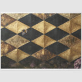 Black & Gold Diamond Checkers Pattern Tissuepapier (Voorkant)