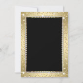 Black Gold Diamond Fabulous 50 Verjaardag Uitnodig Kaart (Achterkant)