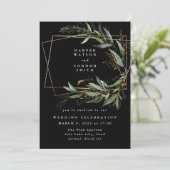 Black Gold Diamond Geometric Eucalyptus Elegant Kaart (Staand voorkant)