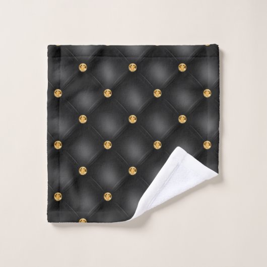 Black Gold Diamond Tufted Bath Towel Set Bad Handdoek (Wasdoekje)