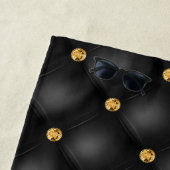 Black Gold Diamond Tufted Beach Towel Strandlaken (In situ)