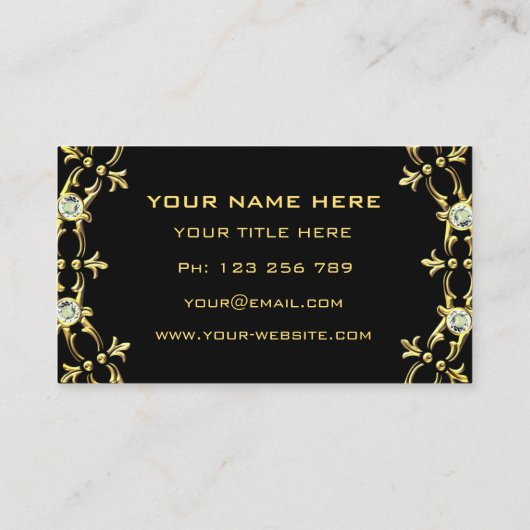 Black Gold Diamonds Visitekaartje Ontwerp je eigen (Achterkant)