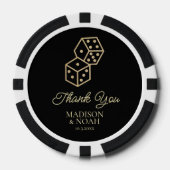 Black & Gold Dice Casino Wedding Favoriet Poker Ch Poker Chips (Voorkant)