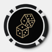 Black & Gold Dice Casino Wedding Favoriet Poker Ch Poker Chips (Achterkant)