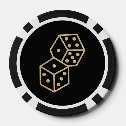 Black & Gold Dice Casino Wedding Favoriet Poker Ch Poker Chips (Achterkant)