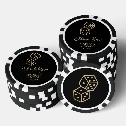 Black & Gold Dice Casino Wedding Favoriet Poker Ch Poker Chips (Opstapeling)