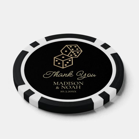 Black & Gold Dice Casino Wedding Favoriet Poker Ch Poker Chips (Enkel)