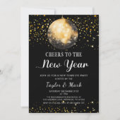 Black Gold Disco Ball juicht oudejaarsavond feest Kaart (Voorkant)