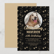  Black Gold Dog Verjaardagsfeest