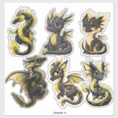 Black & Gold Dragons Custom-Cut Vinyl Sticker (Vel)